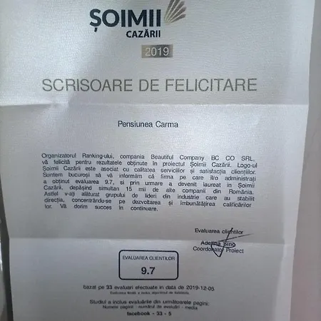Pensiunea Carma * Certeju de Sus